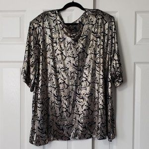 Catherine's 52/32W Black/Silver Metallic Blouse